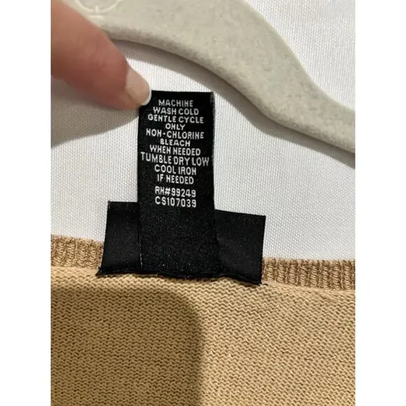 Maggie‎ Barnes Womens Sz 3x Metallic Gold Sweater Holiday Career V Neck Light - Picture 8 of 10